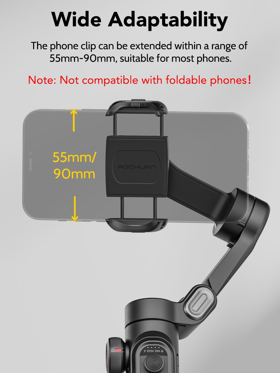 Phone Gimbal Stabilizer 3-Axis Smartphone Foldable Handheld Gimbal for iPhone with Focus Wheel TikTok YouTube Vlog Stabilizer for iPhone16 15 14 13 12 Pro Max Android-Smart XE