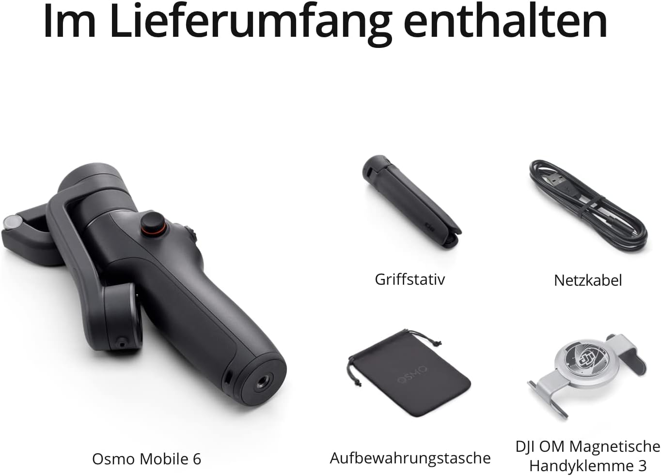 DJI Osmo Mobile 6 Gimbal Stabilizer for Smartphones, 3-Axis Phone Gimbal, Built-In Extension Rod, Object Tracking, Portable and Foldable, Vlogging Stabilizer, YouTube TikTok, Slate Gray