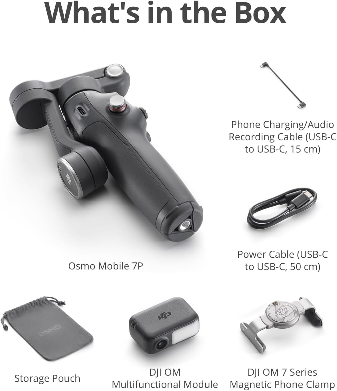 DJI Osmo Mobile 7P Gimbal Stabilizer for iPhone, Android, Native Tracking, Lighting, 3-Axis Phone Gimbal, Quick Launch, One-Tap Edit, Built-in Extension Rod & Tripod, 10hrs Use, Phone Charging