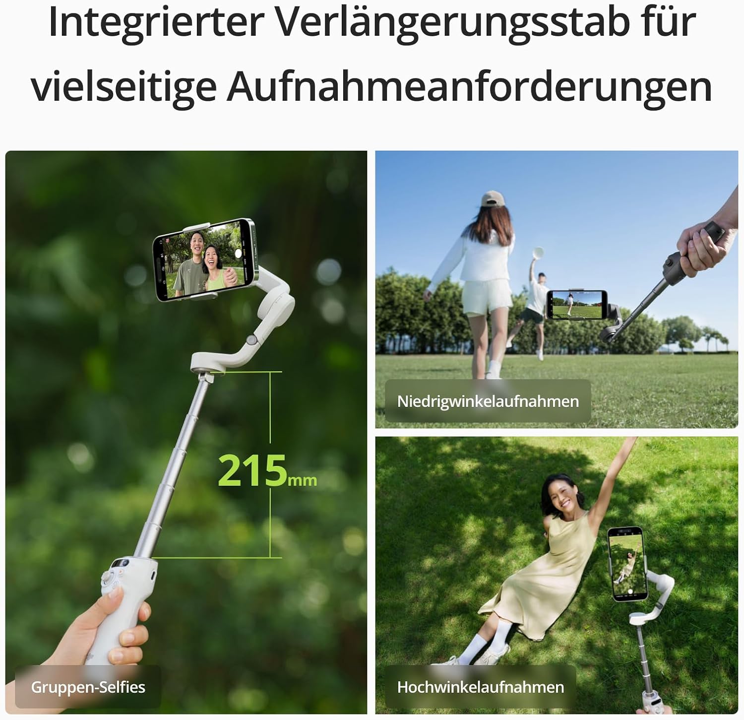 DJI Osmo Mobile 6 Gimbal Stabilizer for Smartphones, 3-Axis Phone Gimbal, Built-In Extension Rod, Object Tracking, Portable and Foldable, Vlogging Stabilizer, YouTube TikTok, Slate Gray